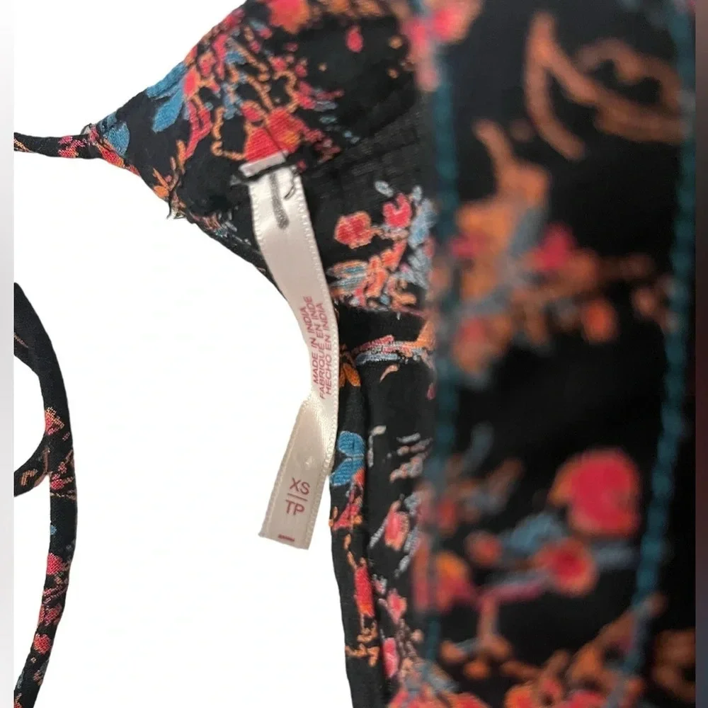 Free People XS Floral Backless Monica Crop Top OB1413377